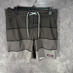 Vineyard Vines Performance Hybrid Shorts Stripe Swim Trunks Gray 30‎